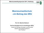 Screenshot der Startfolie Powerpointpräsentation Meeresumweltschutz- ein Beitrag des SRU (verweist auf: Meeresumweltschutz- ein Beitrag des SRU)