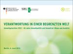 Cover Powerpointpräsentation "Verantwortung in einer begrenzten Welt" (verweist auf: Vorstellung des Umweltgutachtens 2012: Verantwortung in einer begrenzten Welt: Powerpointvorträge)