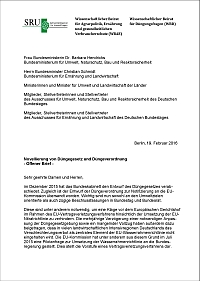 Cover "Novellierung von Düngegesetz und Düngeverordnung -Offener Brief-" Cover "Novellierung von Düngegesetz und Düngeverordnung -Offener Brief-"