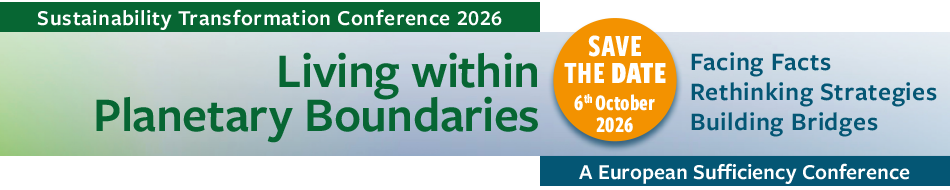Save the date for the conference "living within planetary boundaries" on 6th October 2026. Click to subscribe the event-newsletter. Save the date for the conference "living within planetary boundaries" on 6th October 2026. Click to subscribe the event-newsletter.