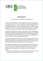 Cover SRU-Stellungnahme zum Ziel einer 40-prozentigen CO2-Reduzierung (verweist auf: Stellungnahme zum Ziel einer 40-prozentigen CO2-Reduzierung)