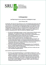 Cover SRU-Stellungnahme "Stellungnahme zum Regierungsentwurf zur deutschen Nachhaltigkeitsstrategie" (verweist auf: Stellungnahme zum Regierungsentwurf zur deutschen Nachhaltigkeitsstrategie)