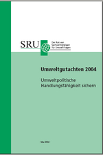 Cover UG 2004 (verweist auf: Umweltgutachten 2004 - Umweltpolitische Handlungsfähigkeit sichern)