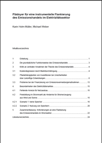 Cover Workingpaperl Plädoyer für eine instrumentelle Flankierung des Emissionshandels im Elektrizitätssektor Cover Workingpaperl Plädoyer für eine instrumentelle Flankierung des Emissionshandels im Elektrizitätssektor