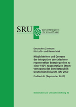 Cover Materialien zur Umweltforschung 42 (verweist auf: Möglichkeiten und Grenzen der Integration verschiedener regenerativer Energiequellen zu einer 100% regenerativen Stromversorgung der Bundesrepublik Deutschland bis zum Jahr 2050)