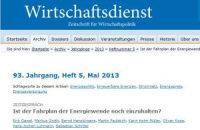 Zeitgespräch im Wirtschaftsdienst, Heft 5, Mai 2013 Zeitgespräch im Wirtschaftsdienst, Heft 5, Mai 2013