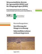 Cover SRU-Kurzstellungnahme "Novellierung der Düngeverordnung: Nährstoffüberschüsse wirksam begrenzen" (verweist auf: Nährstoffüberschüsse wirksam begrenzen - Kurzstellungnahme)