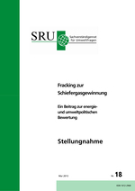 Cover SRU-Stellungnahme "Fracking zur Schiefergasgewinnung" (verweist auf: Fracking zur Schiefergasgewinnung: Ein Beitrag zur energie- und umweltpolitischen Bewertung)
