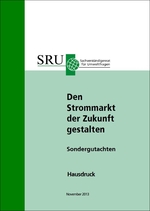 Cover SRU Sondergutachten "Den Strommarkt der Zukunft gestalten"  November 2013 (verweist auf: Den Strommarkt der Zukunft gestalten)