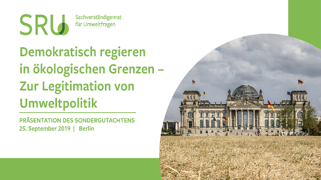 Veranstaltungsfolie Präsentation des Sondergutachtens Demokratisch regieren in ökologischen Grenzen Veranstaltungsfolie Präsentation des Sondergutachtens Demokratisch regieren in ökologischen Grenzen