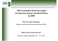 Cover 100% renewable electricity supply for Germany, Europe and North Africa by 2050