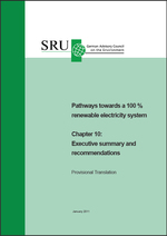 Cover Pathways towards a 100 % renewable electricity system Chapter 10: (refer to: "Pathways towards a 100 % renewable electricity system" -  Executive summary and recommendations)